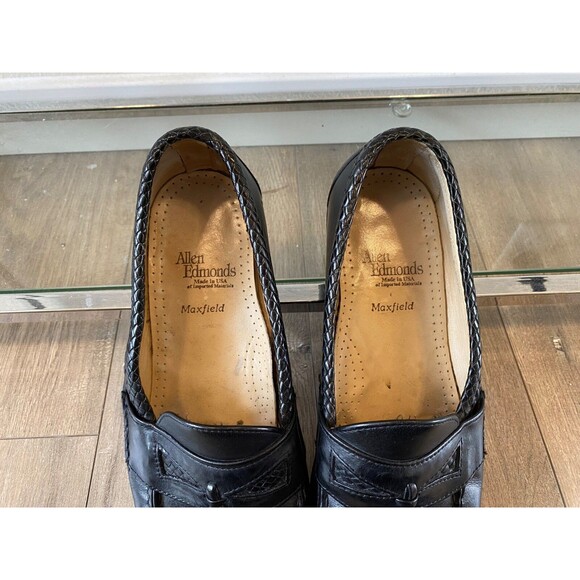 Allen Edmonds Maxfield Mens 11.5 D Black Leather Tassel Comfort Loafer Shoes
